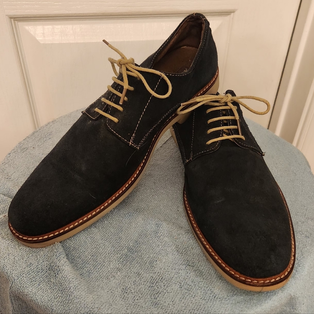 Aston Grey Classic Black Suede Men's Oxford Shoes 10.5